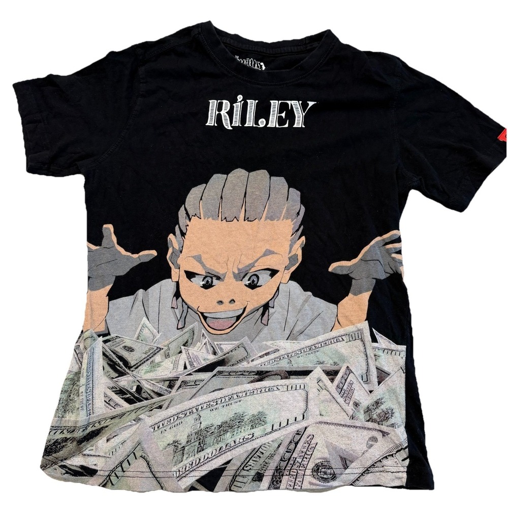 Official Merch The Boondocks Riley Anime Black Short Sleeve T-Shirt Size Small